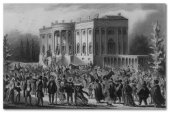 Andrew Jackson's Inaugural, 1828. "President's Levee, or all Creation going to the White House" Cruikshank, Robert.
